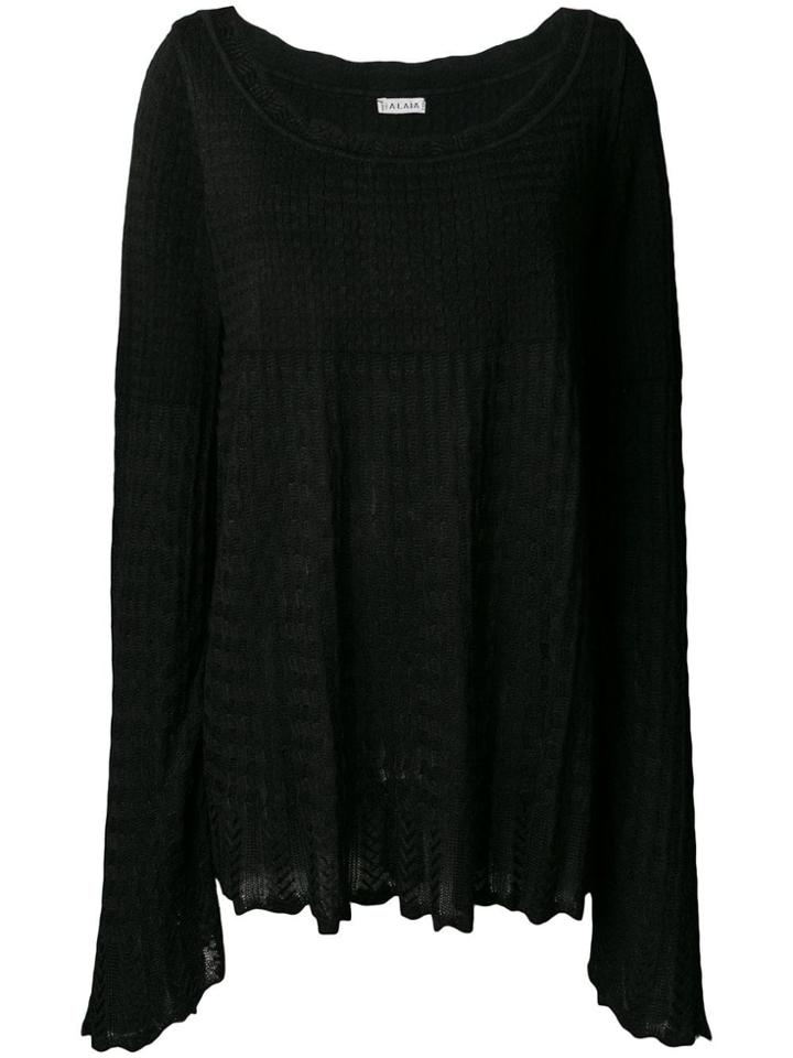 Alaïa Vintage 1990's Knitted Empire Blouse - Black
