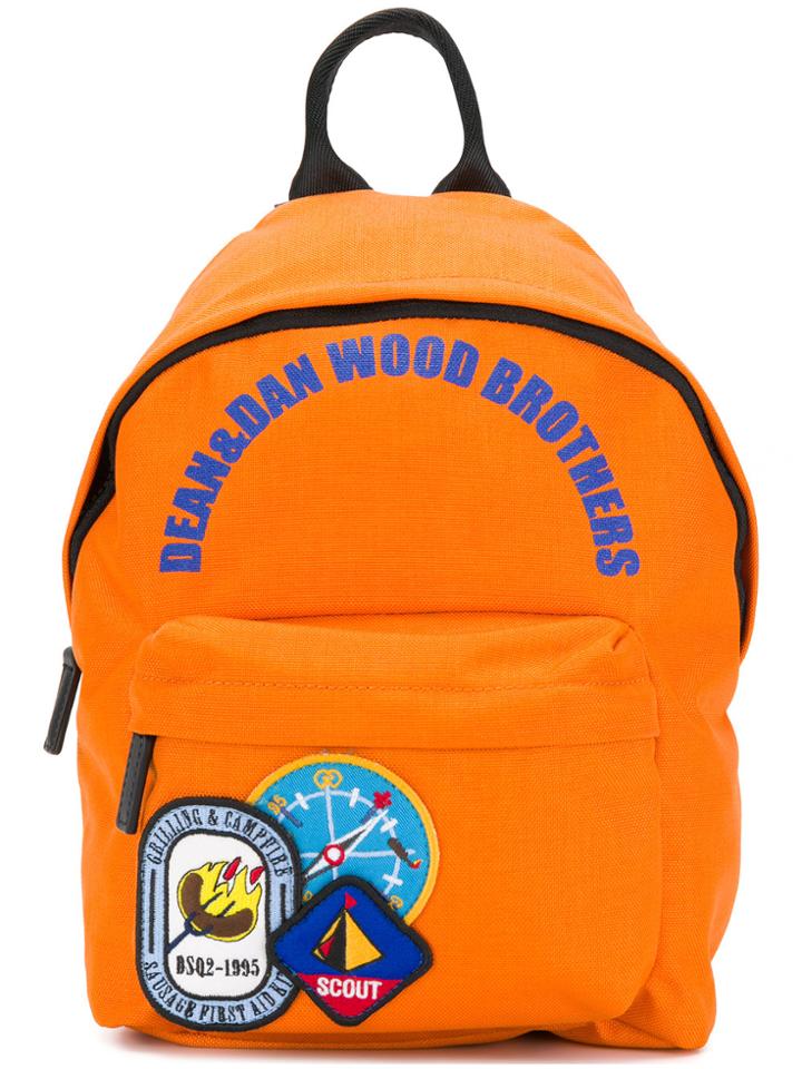 Dsquared2 Badge Patch Backpack - Yellow & Orange