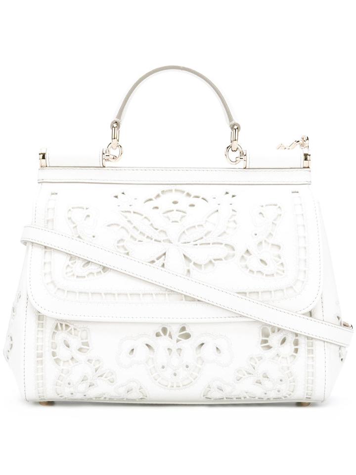 Dolce & Gabbana - Medium 'sicily' Tote - Women - Leather - One Size, White, Leather