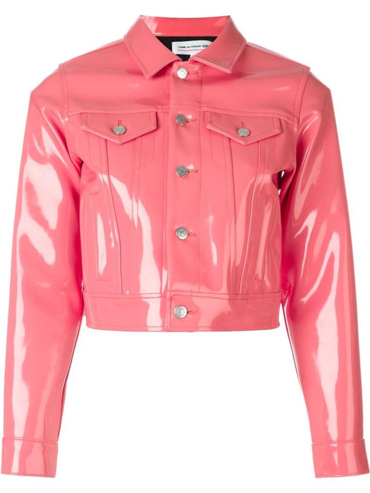 Comme Des Garçons Girl 'pvc Blouson' Jacket, Size: Medium, Pink/purple, Rayon/pvc/cotton