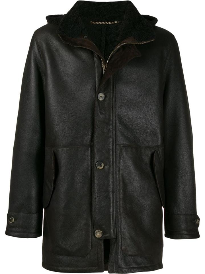 Ajmone Lined Single Breasted Coat - Brown