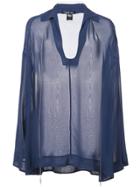 Thomas Wylde Refinement Sheer Blouse - Blue