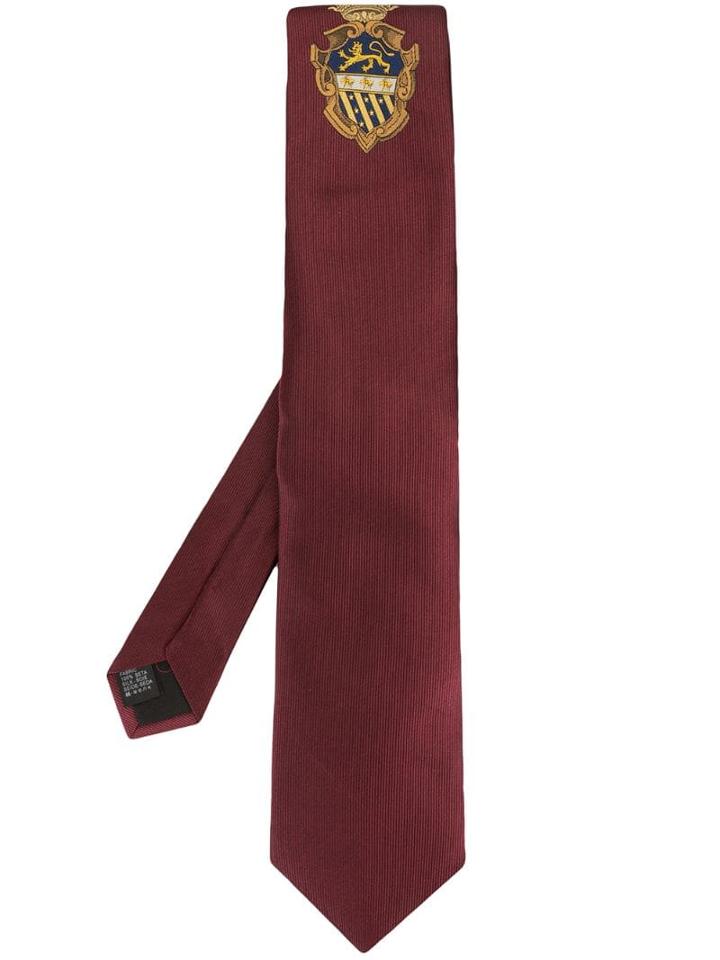 Dolce & Gabbana Sicilia Shield Detail Tie - Red
