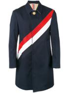 Thom Browne Diagonal Stripe Coat - Blue