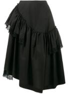 Simone Rocha Lace-trimmed Ruffle Skirt - Black