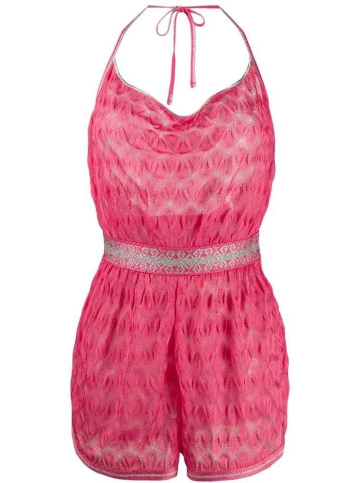 Missoni Mare Draped Neck Playsuit - Pink