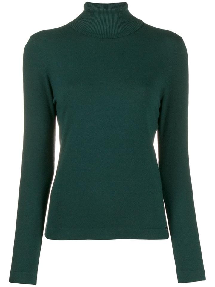Luisa Cerano Ribbed Turtle Neck Sweater - Green