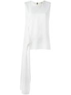 Ports 1961 Asymmetric Draped Top, Women's, Size: 42, White, Viscose/cotton