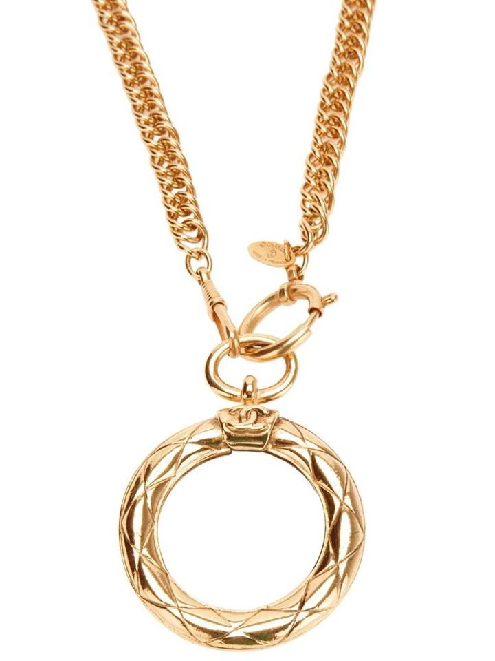 Chanel Vintage Circle Pendant Necklace
