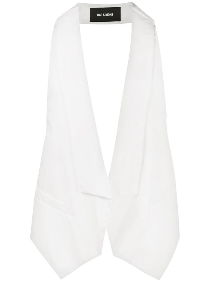 Raf Simons Open Back Gilet - White