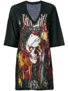 Balmain Skull Print Oversized T-shirt - Black