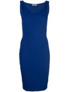 D.exterior V-neck Pencil Dress - Blue