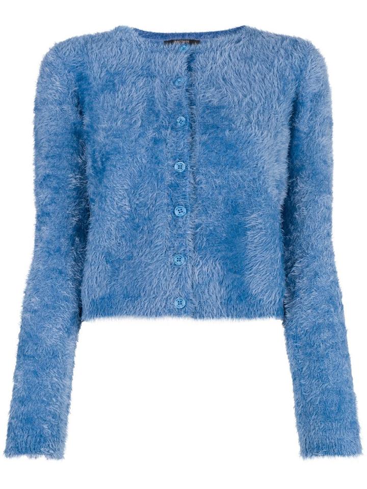 Twin-set Cropped Teddy Cardigan - Blue