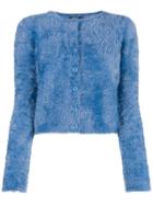 Twin-set Cropped Teddy Cardigan - Blue