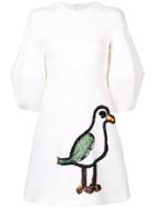 Oscar De La Renta 3/4 Balloon Sleeved Dress - White