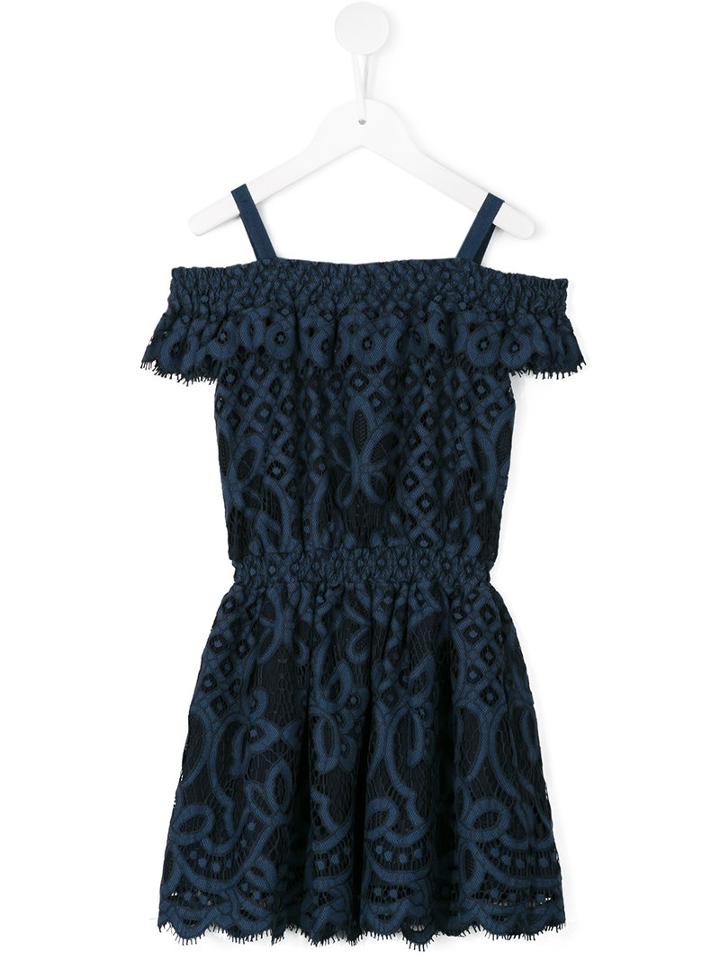 Little Remix Off Shoulder Dress, Girl's, Size: 10 Yrs, Blue