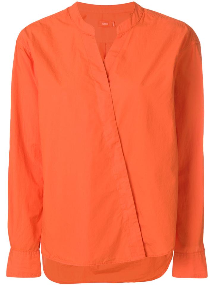 Closed Asymmetric Buttoned Shirt - Yellow & Orange