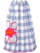 Mira Mikati Flower Embroidered Skirt - Blue