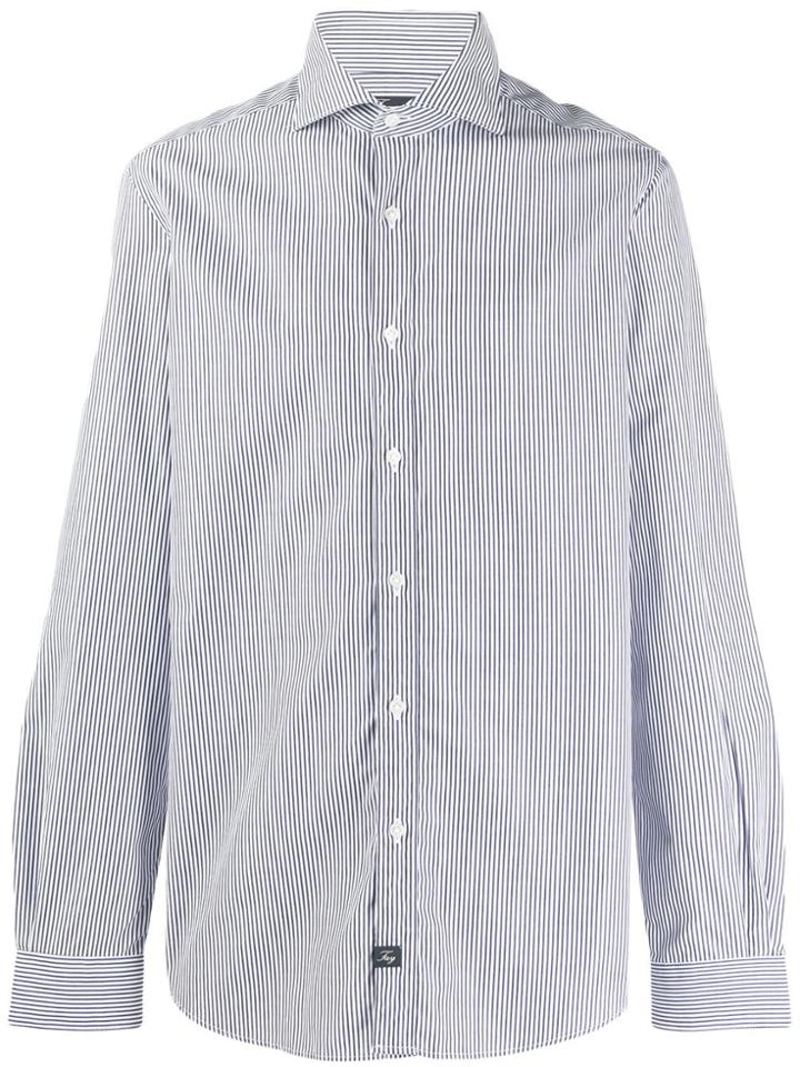 Fay Striped Pattern Shirt - Blue