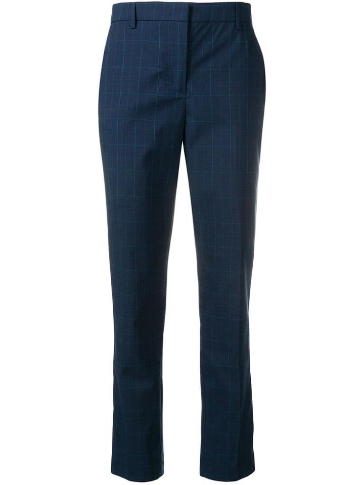 Essentiel Antwerp Slim Fit Check Trousers - Blue