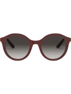Dolce & Gabbana Eyewear Oversized Round Frame Sunglasses - Red