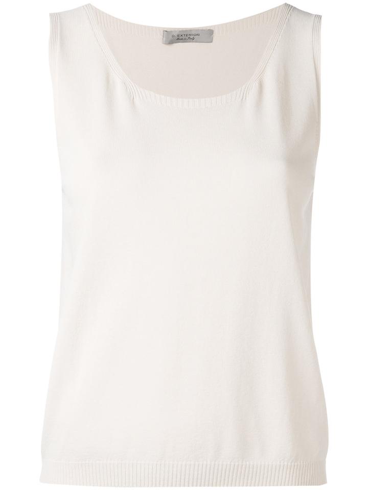 D.exterior - Round Neck Tank - Women - Polyester/viscose - M, Nude/neutrals, Polyester/viscose