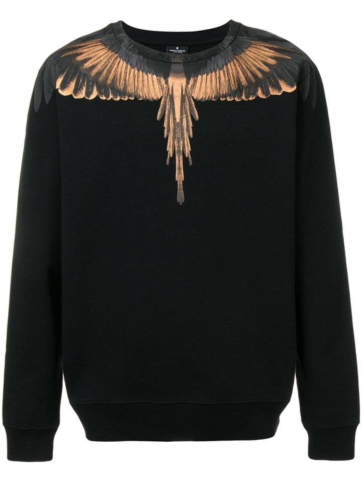 Marcelo Burlon County Of Milan Feather-print Sweatshirt - Black