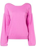 Allude Drop Shoulder Sweater - Pink & Purple