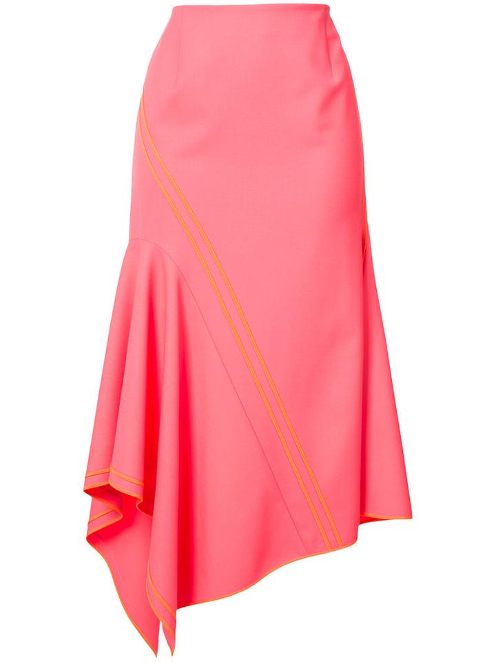 Jason Wu - Asymmetric Skirt - Women - Spandex/elastane/wool - 6, Pink/purple, Spandex/elastane/wool