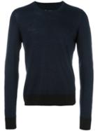 Maison Margiela Elbow Patch Jumper, Men's, Size: Large, Blue, Linen/flax/wool/calf Leather