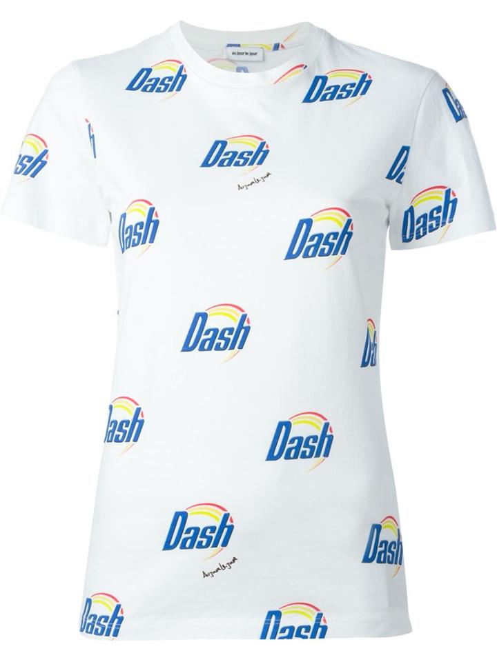 Au Jour Le Jour Dash Print T-shirt - White