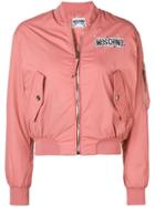 Moschino Zipped Logo Bomber Jacket - Pink & Purple