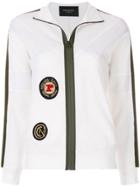 Mr & Mrs Italy Patched Zipped Cardigan - White