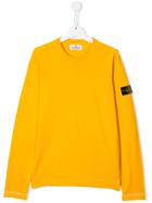 Stone Island Junior Knitted Logo Patch Jumper - Yellow