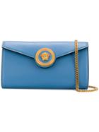 Versace Icon Embellished Shoulder Bag - Blue