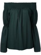H Beauty & Youth - Off Shoulder Top - Women - Cotton - One Size, Green, Cotton