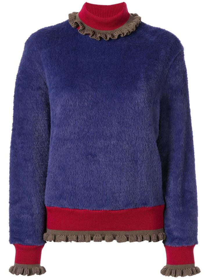 Kolor Textured Roll Neck Jumper - Purple