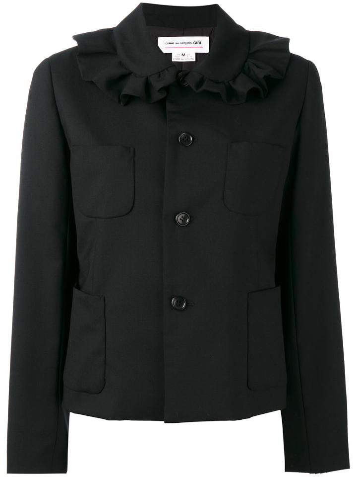Comme Des Garçons Girl Ruffled Collar Jacket, Size: Medium, Black, Cupro/wool