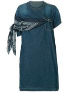 Sacai Denim Bandanna Detailed Dress - Blue