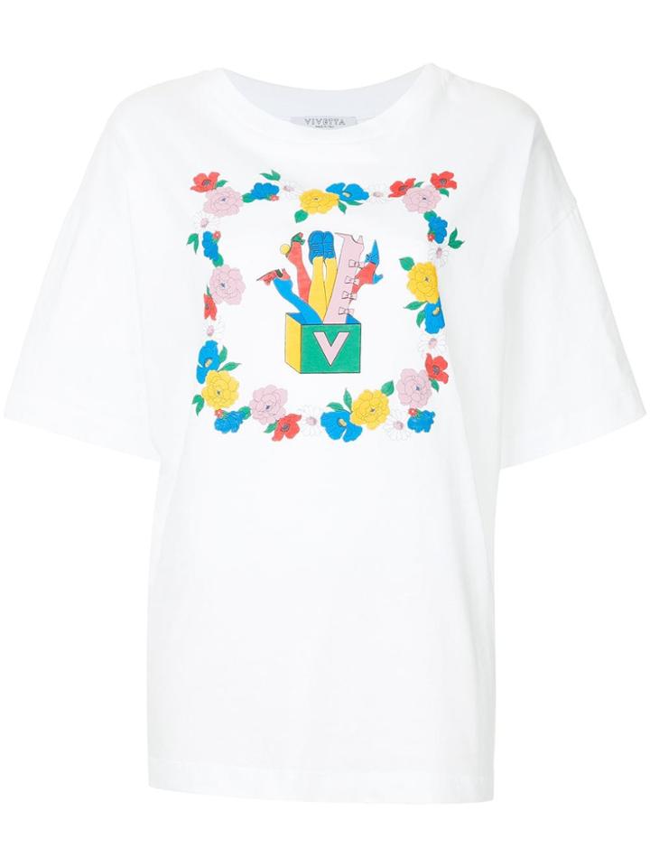 Vivetta Floral Graphic Print T-shirt - White