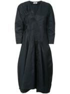 Jil Sander Asymmetric Pintuck Midi Dress - Blue