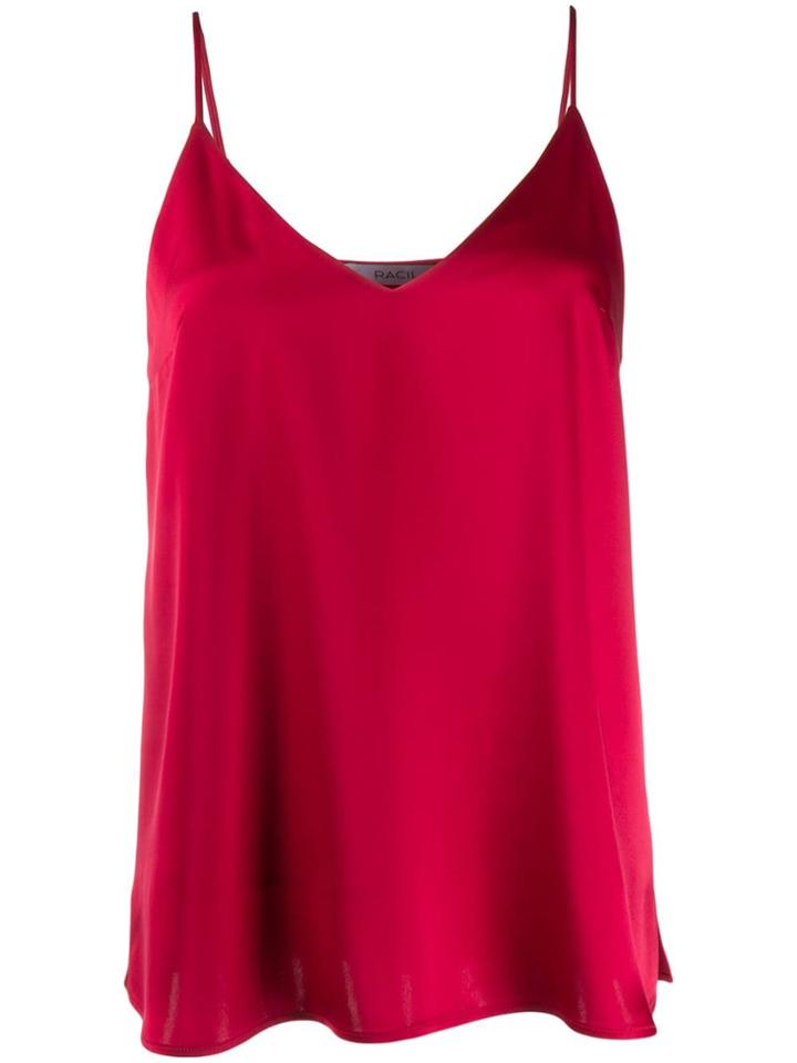Racil V-neck Drape Blouse - Red