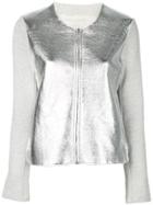 Majestic Filatures Contrast Sleeves Jacket - Silver