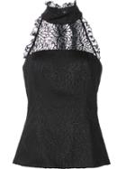Jay Godfrey Lace Halterneck Top, Women's, Size: 8, Black, Polyester