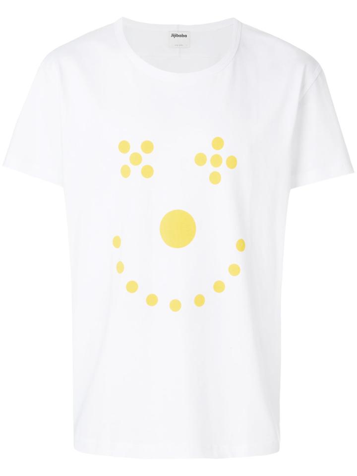 Jijibaba Smiley Print T-shirt - White