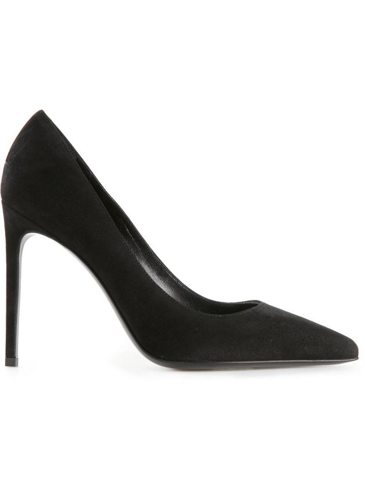 Saint Laurent Paris Pumps, Women's, Size: 7, Black, Suede/leather