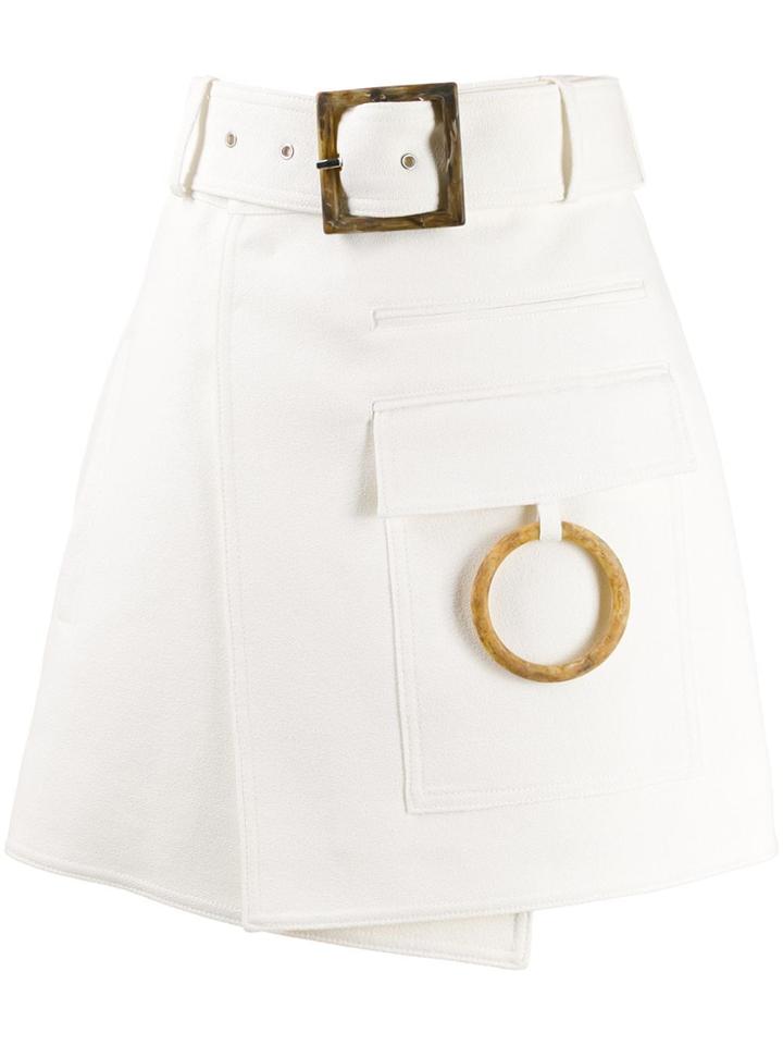 Acler Hoop Detailed A-line Skirt - Neutrals