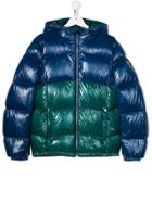 Colmar Kids Colour Block Padded Hooded Coat - Blue