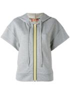 No21 - Short Sleeve Zipped Hoodie - Women - Cotton - 42, Grey, Cotton