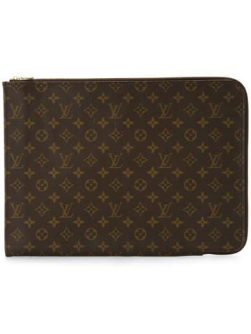 Louis Vuitton Vintage Poche Documents Case Clutch - Brown
